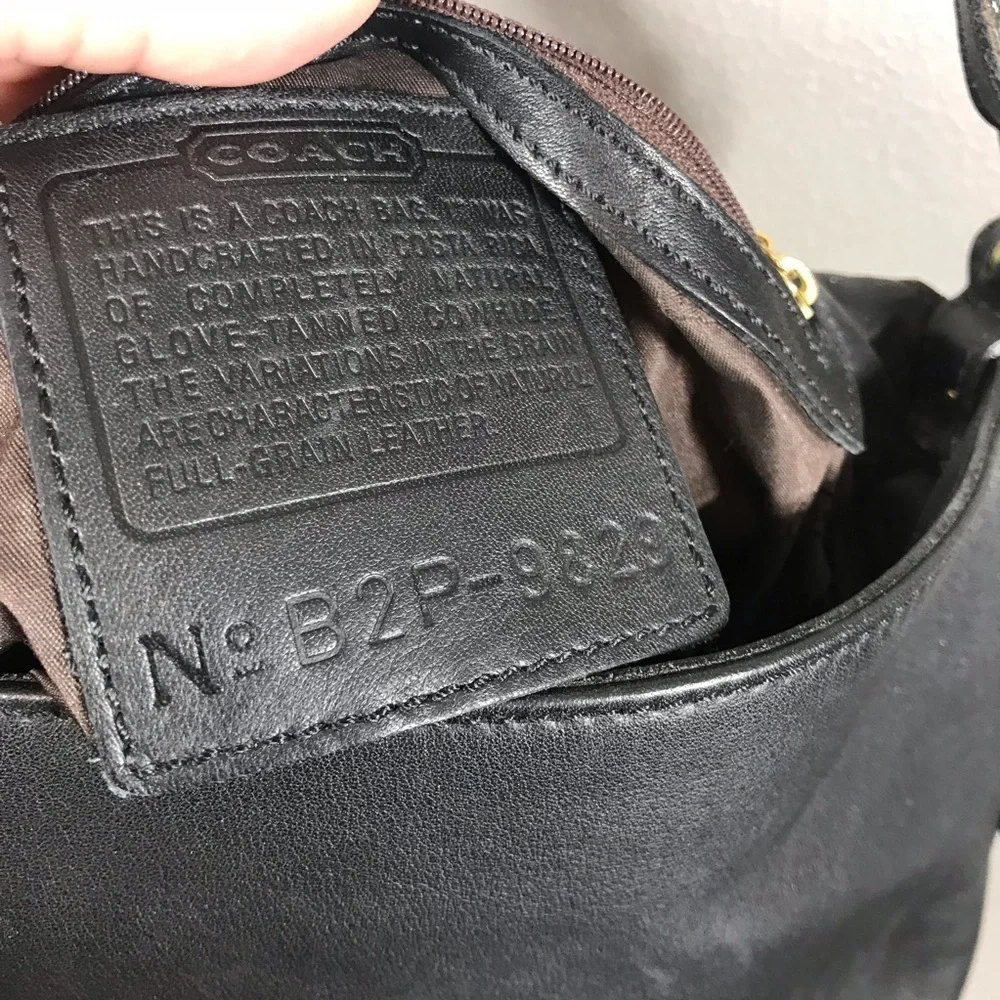 Vintage Coach Black Leather Bag - Picture 9 of 11